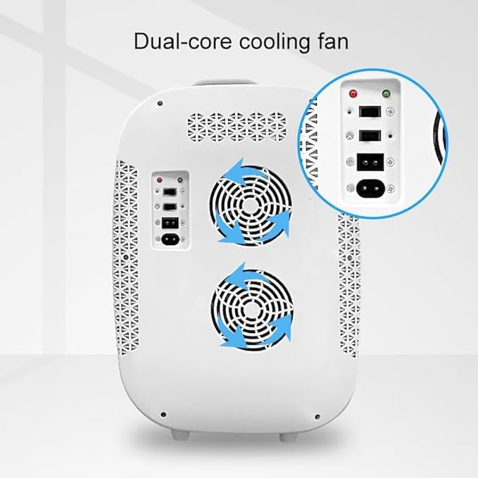 20L Cold Hot Mini Refrigerator, Portable Beauty Makeup Fridge, with Makeup Mirror and LED Light, Adjustable Brightness, Removable Shelves, for Drink, Car, Office