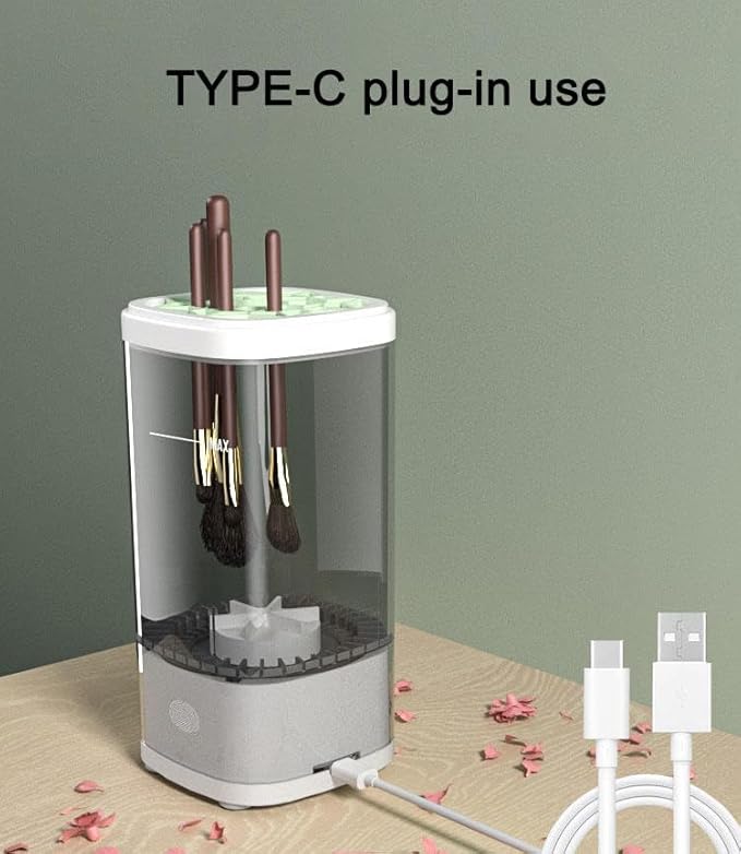 Makeup Brush Cleaner Machine - Electric Make up Brushes Cleaner Cleanser for All Size Beauty make up Brush, makeup brush and sponge cleaner with Dryer