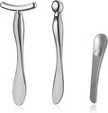 3 Pcs Metal Eye Cream Applicator Tool, Eye Roller Massage Sticks and Makeup Cream Spoon, Facial Massager for Reducing Puffiness Wrinkle Dark Circles