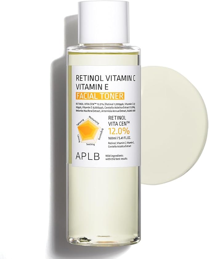 APLB Retinol Vitamin C Vitamin E Facial Toner | Retinol VITA CEN™ 12.0% 5.41 FL.OZ/Korean Skincare, Replenishing Moisture, Revitalize for Gentle and Improve Skin Texture Through Retinol