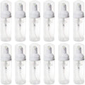 12 Pcs Empty Bottle Travel Soap Bottle | Plastic Foam Dispenser Bottle | Mini Foaming Soap Pump Dispenser for Cleaning, Travel, Cosmetics Packaging (2 oz)