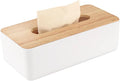 Wooden Rectangular Tissue Box Holder for Storage on Bathroom Vanity, Countertop, Bedroom Dresser (Medium, 10.2x5.1x3.3 inch)