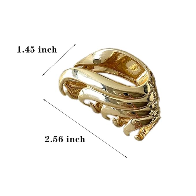 BeeGift 3Pcs Hair Clips,Three 3 Colors Of Metal Hair Clips, 4Inch Exquisite Geometry Designs Hair Jaw Clips Fashion Style Hair Clips For Hair Accessories For Women Girls Gift