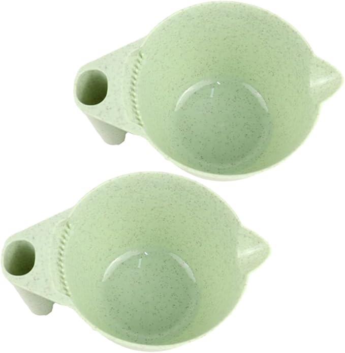 Beaupretty Hair Dye Mixing Bowl with Handle 2-Pack Portable Color Bowls for Salon and Home Use Ergonomic Grip Easy Clean 6.69X3.54X3.14 Inch