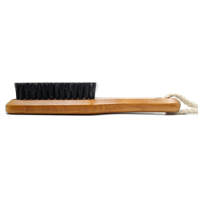 Soft Bristle Brush - Boar Bristle for Men and Women, Slicking Back, Fine and Sleek Hair - Beard Brush (wolf)