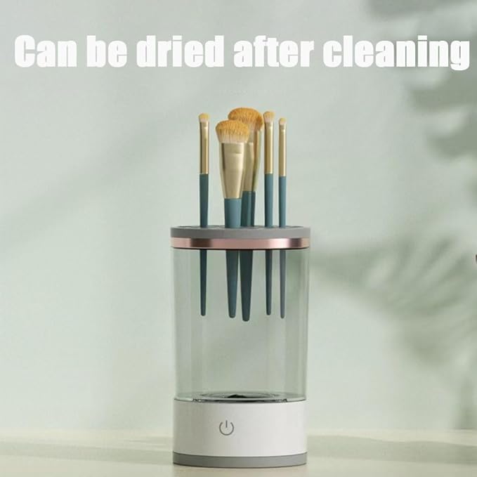 Cosmetic Brush Cleaner, Electric Makeup Brush Cleaning Machine with Silicone Mat, Automatic Spinning Brush Washer for Professional and Synthetic Brushes, Quick Cleaning Tool