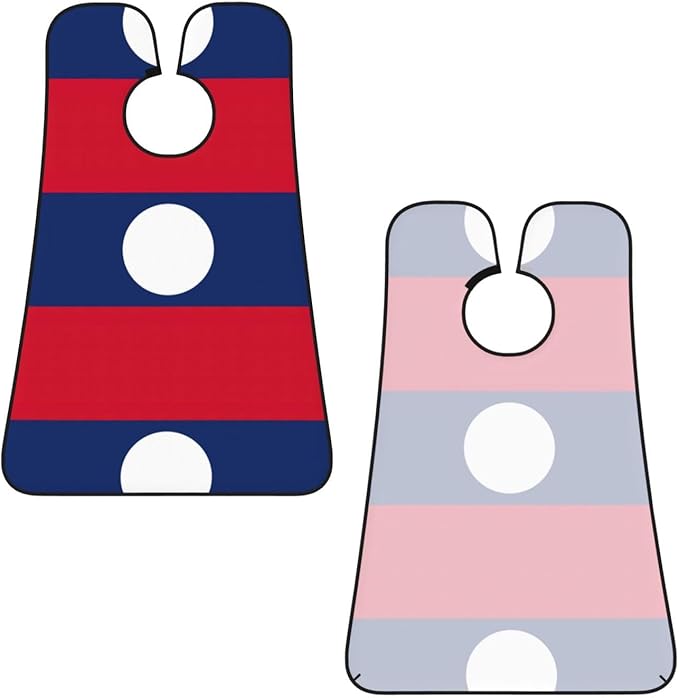 Flag Of Laos Print Beard Bib Apron For Men, Beard Hair Catcher For Men Shaving Trimming,Beard Cape Cloth