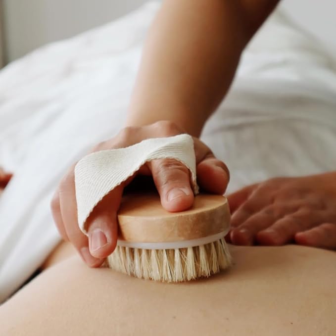 Dry Body Brush – Eco-Friendly Natural Bristles for Gentle Exfoliation, Skin Renewal, Improved Circulation & Lymphatic Support – Perfect Detox & Spa Self-Care Accessory