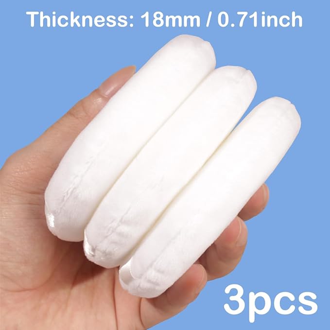 3Pcs Large Powder Puff, 3.93 Inch Body Puff，Loose Soft Velour Body Powder Puff and Container White