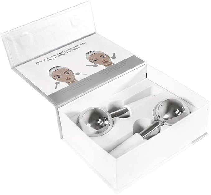 SKINACT Stainless Steel Ice Globes for Face & Eyes, Unbreakable Stainless Steel Cryo Sticks for Beauty Routines, Facials Cold Roller Cooling Globes for Puffiness, Wrinkles, Dark Circles, Headaches