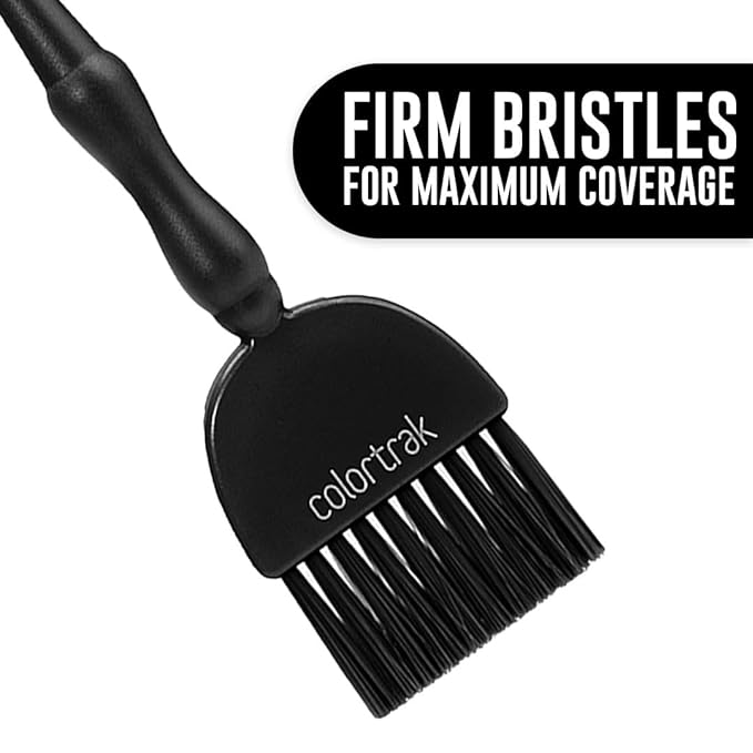 Colortrak Obsidian King & Queen Size Wands (2 Pack) 1 Firm and 1 Feather Bristle Brush for Hair Color Application, Balayage, Blending, Touch ups and Highlighting, Black