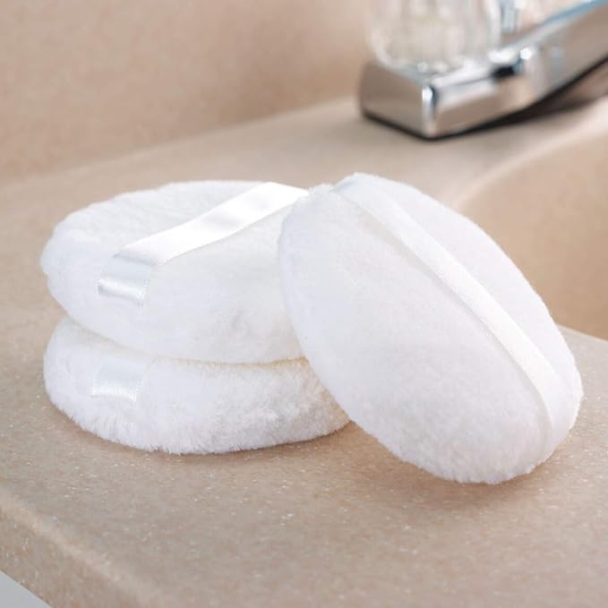 Large Loose powder Puff, 4.3'' XL Body Puff with Ribbon (10.9cm) (5PCS)