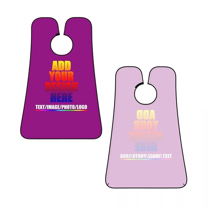 Personalized Custom Beard Bib Apron Design Your Photo Text Logo Beard Hair Catcher Non-Stick Beard Shave Capes for Trimming Shaving Light Purple