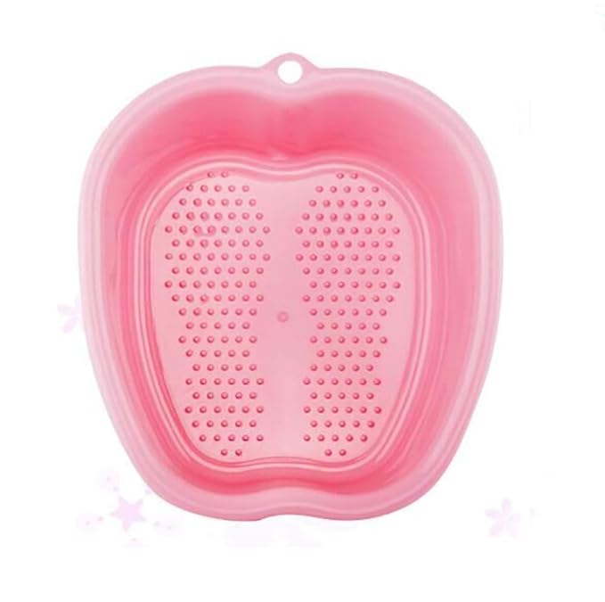Large Plastic Foot Basin Bath Spa Tub Feet Massage for Soaking Foot,Toe Nails, and Ankles,Pedicure,Improved Sturdy Portable Feet Tub Pink