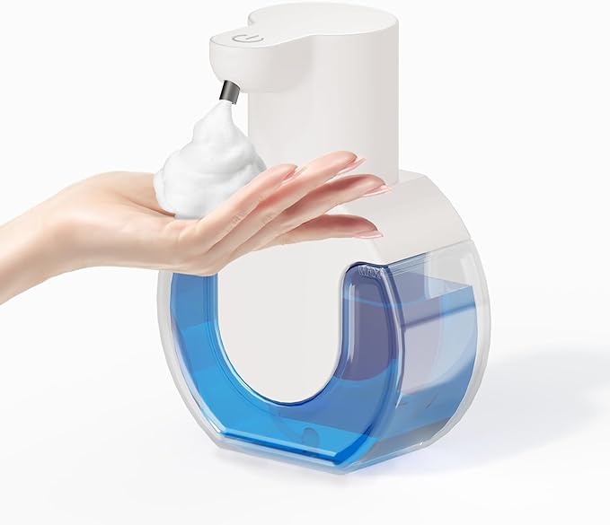 Automatic Soap Dispenser Touchless,Rechargeable Foaming Soap Dispenser,15oz/420ml Smart Hand Soap Dispensers,4-Level Adjustable,Wall Mount for Bathroom Kitchen Dish Soap,Hands-Free
