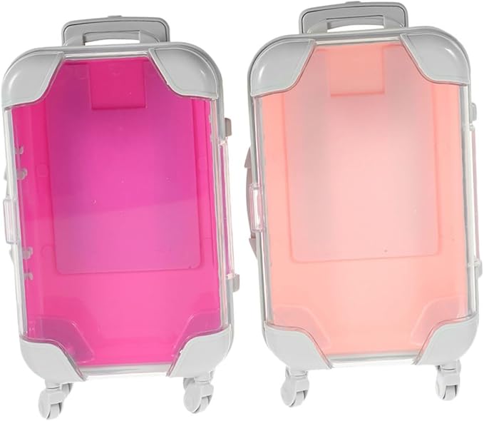2pcs Mini Eyelash Storage Case Set, Portable False Eyelashes Organizer Suitcase with Adjustable Compartments, Lightweight Makeup Travel Cosmetic Case for Women
