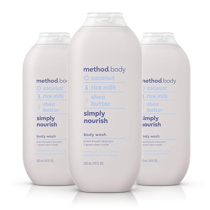 Method Body Wash, Simply Nourish, Paraben and Phthalate Free, 18 oz (Pack of 3)