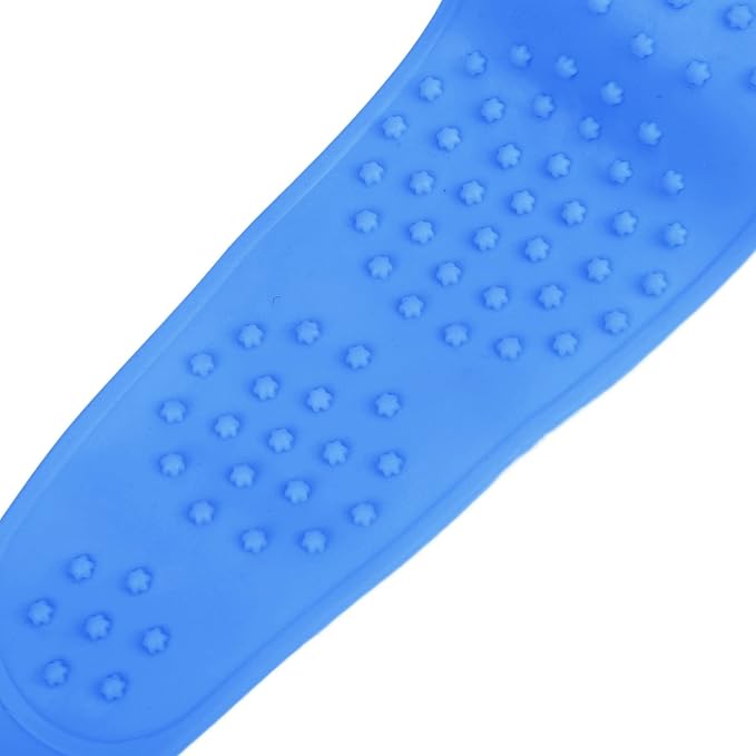 Silicone Bath Body Brush with Strong Tensile Strength - Hangable Back Cleaning Bath Strap - Blue DoubleSided Back Scrubber for Shower & Body Wash (Blue)