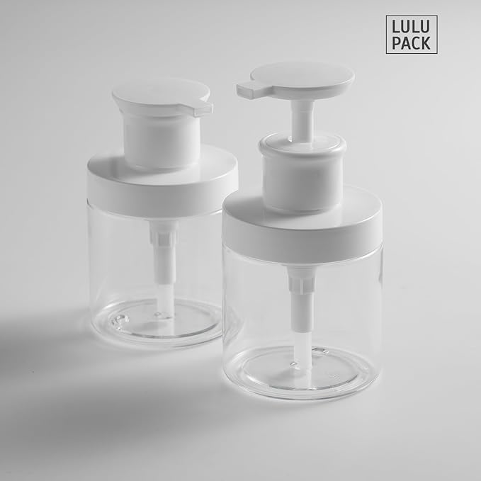 Pump Bottle Dispenser for Soap - 8 oz Plastic Empty Container for Shampoo and Conditioner - Refillable Lotion Jar for Shower and Hand Soap - Wide Mouth Wash Bottle for Bathroom 250ml Clear
