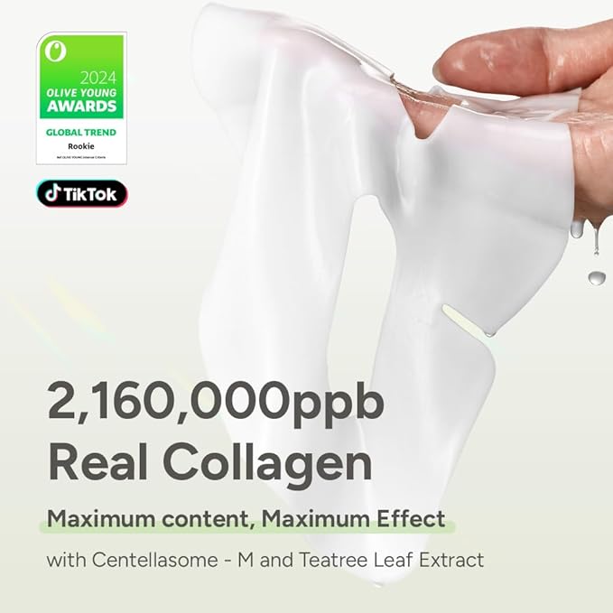 SUNGBOON EDITOR Deep Collagen CICA Teatree Overnight mask, Real Collagen 2,160,000ppb & Teatree Extract | Glass Skin, Calming for Blemish Care, Face Masks, Real TikTok Viral, Korean Skin Care, 37gx1ea