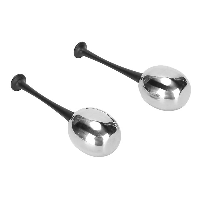 Facial Ice Globes for Face and Eyes, Stainless Steel Ice Roller Facial Massage Tool for Puffiness Dark Circles, Cooling Face Roller Skin Care Beauty Tools (Black Handle)