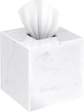 SILUT Tissue Box Cover Square, Marble Texture Tissue Box Holder, Decorative Tissue Holder for Bathroom, Kitchen, Vanity, Modern Tissues Organizer