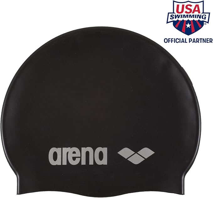 Arena Classic Unisex Soft Silicone Swim Cap for Women and Men, Intensive Training Comfortable Non-Slip Long Hair Swimming Hat