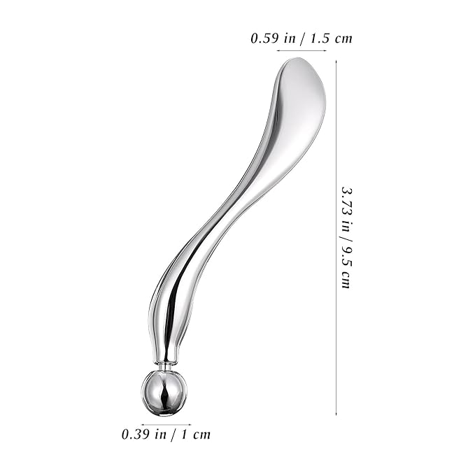 Zinc Alloy Eye Cream Spoon for Eye Fatigue Relief and Facial Massage - Multi-Functional Beauty Tool for Skincare Application (Silver)