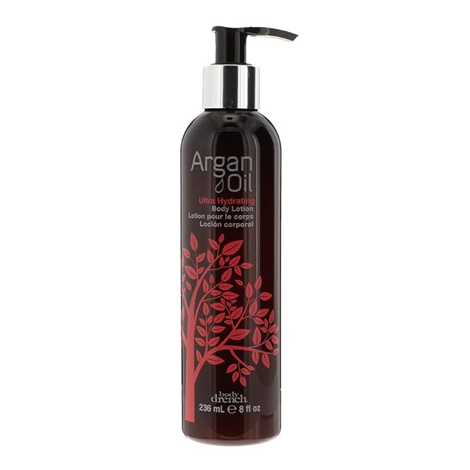 Body Drench Ultra Hydrating Argan Oil Body Lotion – Deep Moisturizing Body Lotion for Dry Skin with Moroccan Oil, Long Lasting Hydration, 8 fl oz