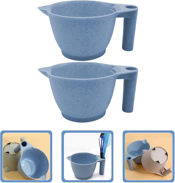 minkissy Hair Dye Mixing Bowls Set with Ergonomic Handles 4 Pcs Portable Color Mixing Bowls for Hair Salon and Home Use Durable Color Bowls for Diy Coloring and Highlights