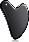 Nuanchu Stainless Steel Gua Sha Facial Tools Metal Guasha Tool for Face Body Jawline Shaper, Double Chin Reducer, Puffiness Reducing, Lymphatic Drainage Massager Skin Care Gift with Pouch(Black)