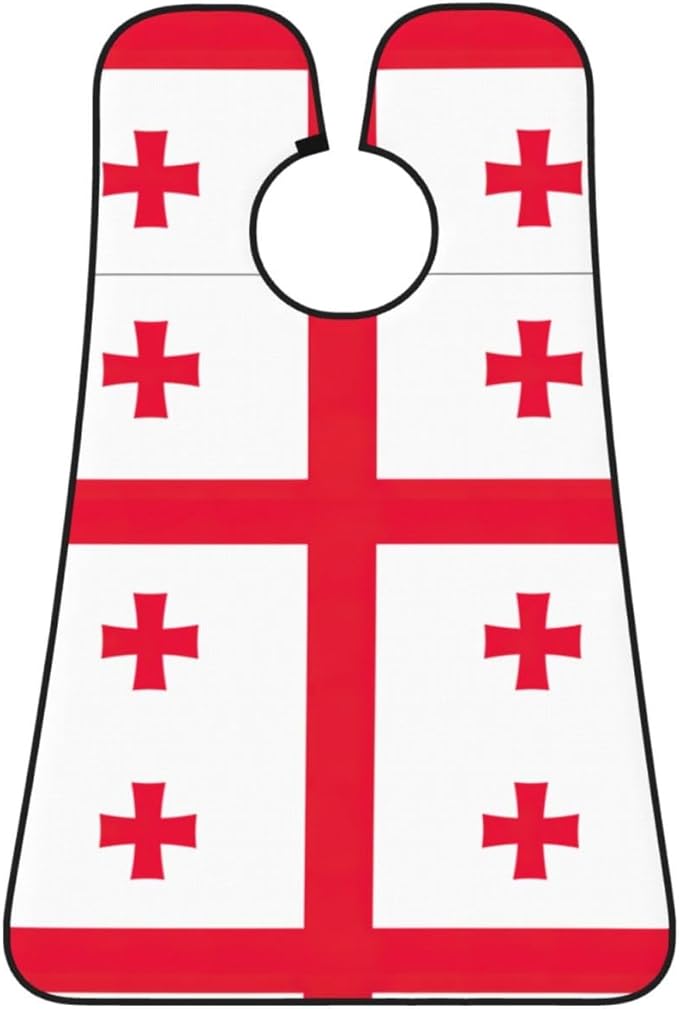 Flag Of Georgia Print Beard Bib Shaving Apron, Beard Hair Trimming Cape Gift For Dad