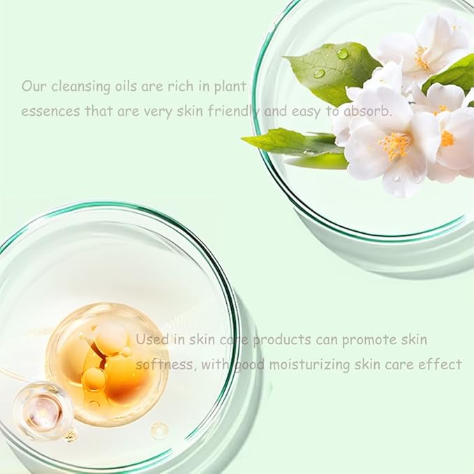 Cleansing Oil Mini Travel-Friendly, Natural Makeup Remover Portable 20pcs Gentle Moisturizing Cleansing Oil for All Skin Types, Travel with (Camellia)