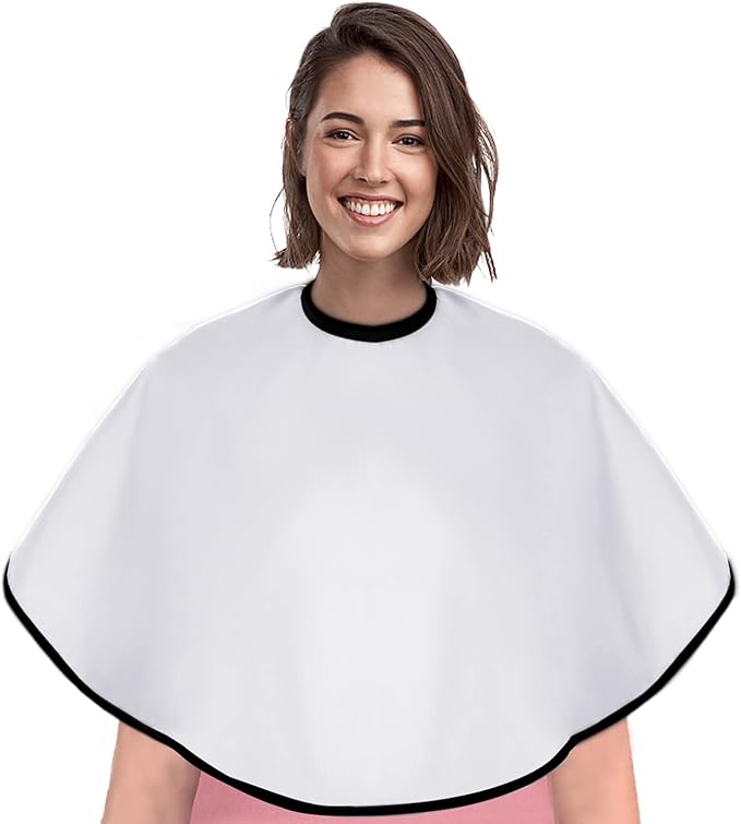 Short Barber Cape, Waterproof Nylon Salon Hair Cutting Cape, Makeup Artist Cape for Hair Dye, Comb-out, Styling, Shampoo