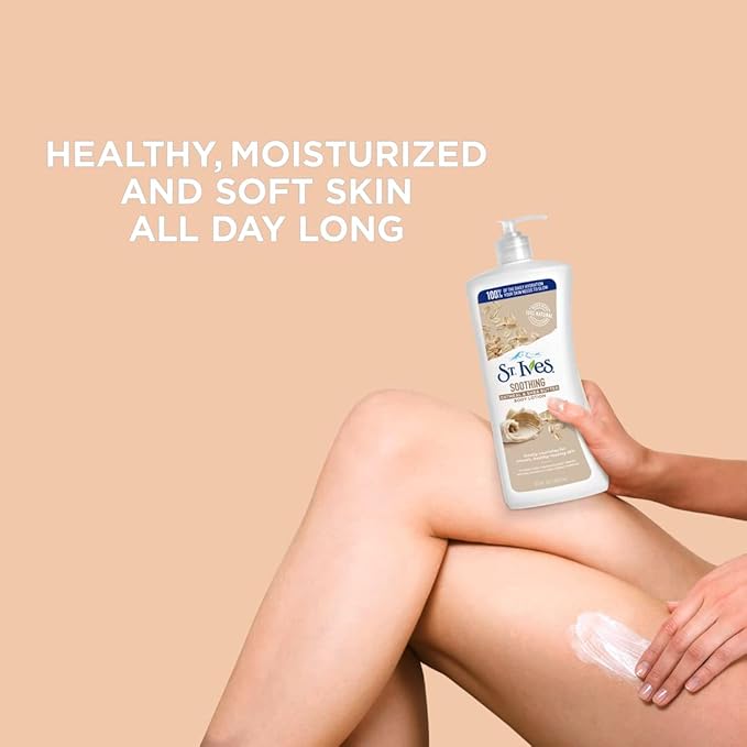 St. Ives Soothing Hand & Body Lotion for Women with Pump, Daily Moisturizer Oatmeal and Shea Butter for Dry Skin, Made with 100% Natural Moisturizers, 21 fl oz, (Pack of 8)