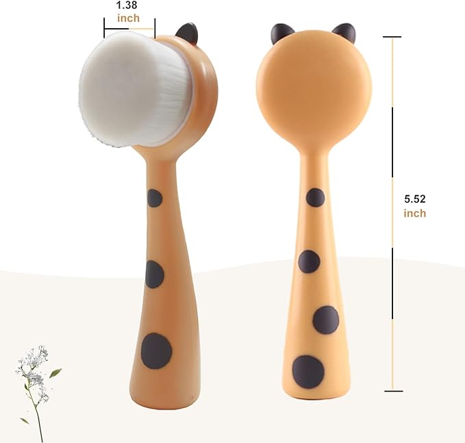 Face Brush Face Scrubber, Hysotok Facial Cleansing Brush with Soft Bristles for Face Cleansing Wash Scrub, Face Cleanser Brush for Facial Exfoliating Massaging Skin Care (Yellow)