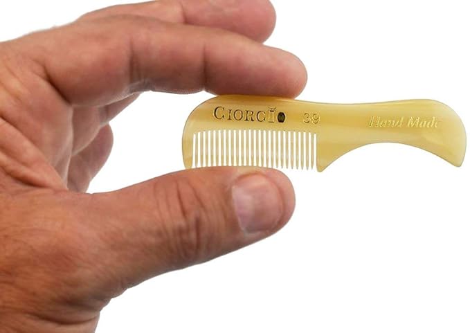 Giorgio G39 Mini Extra Small Men's Fine Toothed Beard and Mustache Comb for Facial Hair Grooming and Styling. Add this pocket comb to your hair styling accessories, Saw-Cut and Hand Polished