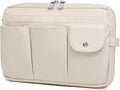 Storage Bag-arge Cosmetic Bag for Women Travel Makeup Bag Zip Up Bag Pure Cotton Canvas Can be Suspended (Creamy White)