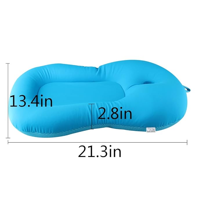 Baby Bath Mat, KAKIBLIN Bathtub Baby Bath Cushion Soft Anti-Slip Bath Pad 0-6 Month Infant Bath Pillow, Blue