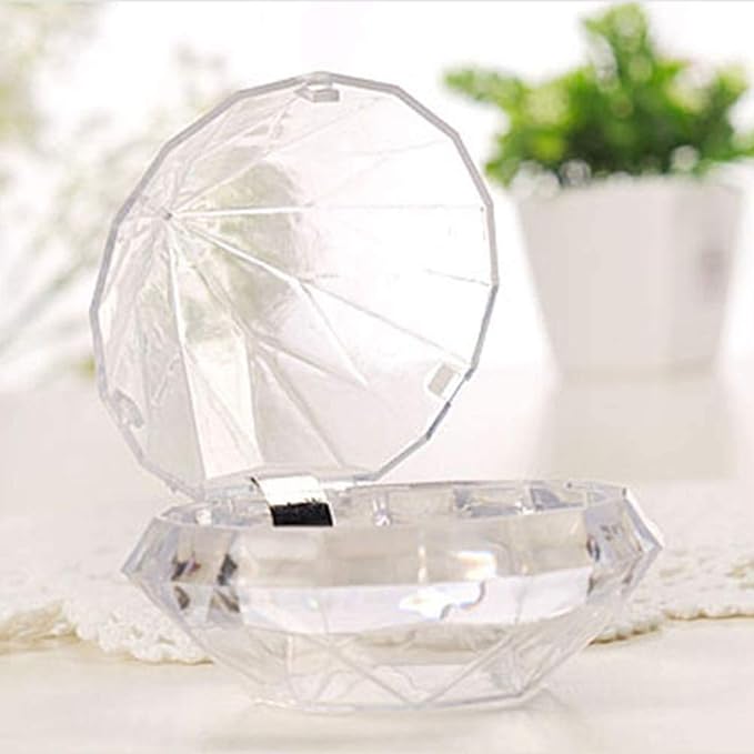 6 Pcs 25mm Clear Diamond Shape Empty False Eyelashes Packaging Box Case 3D Mink Lash Box Acrylic Eyelash Storage Box Holder with Trays Candy Gift Box DIY Makeup Lash Case for Women Girls