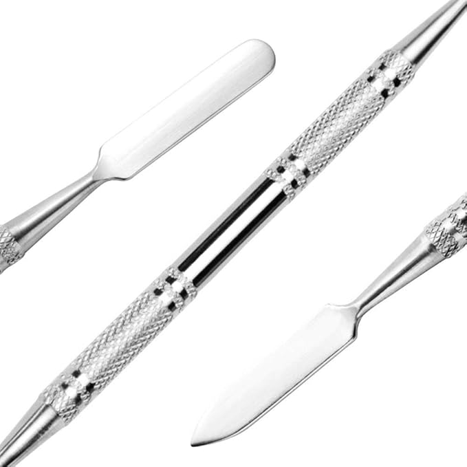 2 Sets 2 in 1 Makeup Mixing Palette, Stainless Steel Cosmetic Makeup Palette Tray with Spatula, Professional Makeup Mixer Pallet Makeup Artist Tools for Blending Cosmetic Eye Shadow Lipstick