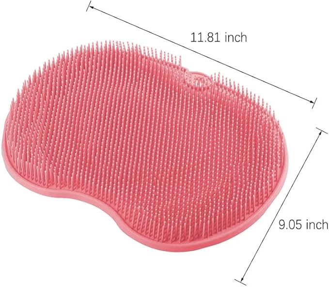 2 PCS Shower Foot & Back Scrubber Mat Hands Free Foot Massager Mat with Non-Slip Suction Cups for Use in Shower Cups Foot Cleaner for Men and Women