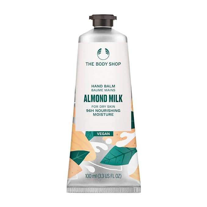 The Body Shop Almond Milk Hand Balm, For Dry Skin, 96Hr Moisture, Vegan, 3.3 US FL OZ, For Dry, Sensitive Skin