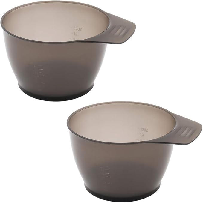 lasenersm 2 Pieces Hair Color Bowl Hair Dye Bowl Hair Color Mixing Bowl Plastic Color Mixing Tint Bowl Hair Dye Bowl Applicator Bowl Hair Dyeing Coloring Tools for Home Salon, Transparent Black