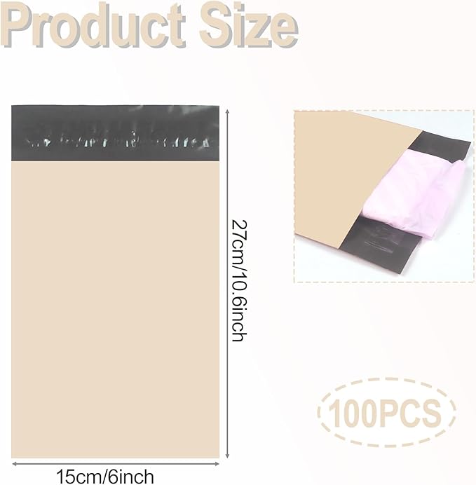 100 PCS Sanitary Napkin Disposal Bags, Feminine Hygiene Disposal Bags for Tampons and Pads, Block Odors, Self-Sealing Seals, 10.6 * 5.9 Inch (Apricot Color)