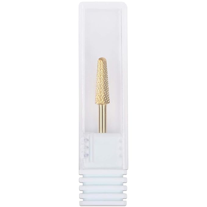 USA PANA Professional 3/32" Shank Size - Cone Shape Carbide Bit - Nail Drill Bit for Manicure Pedicure Tools Dremel Machine - Gold, Silver (Fine, Gold)
