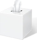 FEMELI Tissue Box Cover,Square Acrylic Tissues Paper Holder for Bathroom Bedroom Office,White