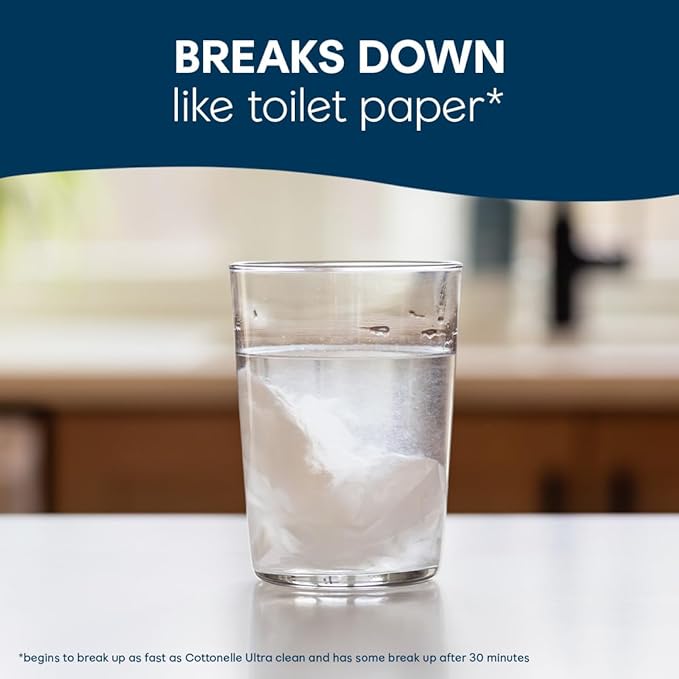 Cottonelle GentlePlus Flushable Wet Wipes with Aloe & Vitamin E, 8 Flip-Top Packs, 42 Wipes Per Pack (336 Total Wipes), Packaging May Vary