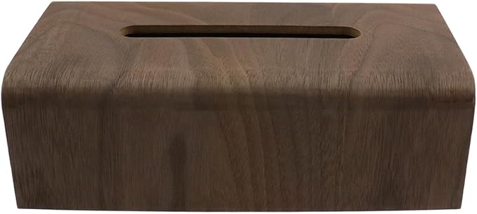Geesatis Tissue Box Cover,Square Wood Tissue Box Holder, Rectangular Napkin Facial Tissues Holder for Bathroom Toilet Bedroom Living Room Table Desk Office Dresser, 1 Pcs Walnut Color 10.3"x5.5"x3.4"