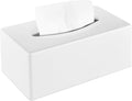 Tissue Box Cover, Rectangular Facial Tissue Holder with Bottom, Decorative Storage Box for Bathroom Vanity, Countertops, Dressers, Night Stand, Car, RV, Parlors and Offices - White
